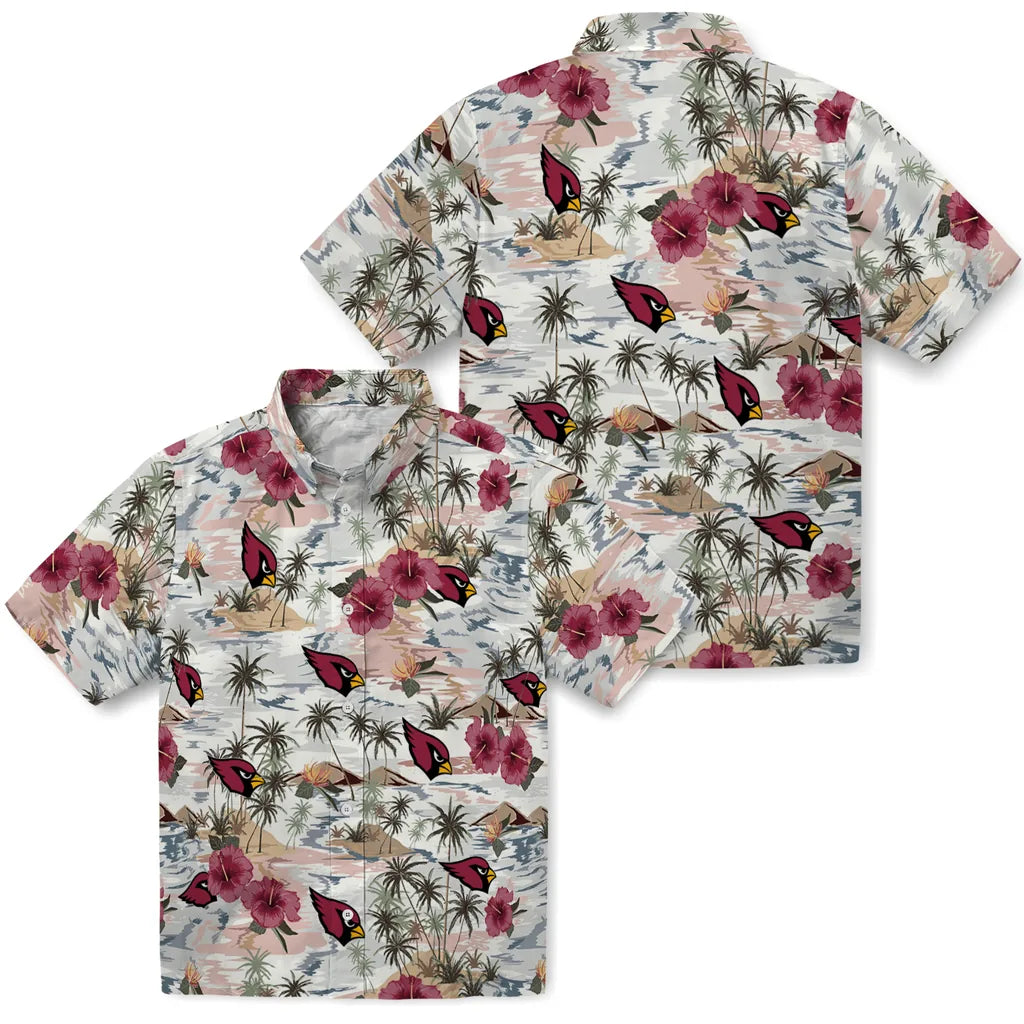 Arizona Cardinals Hawaiian Shirt - Hibiscus Seaside | Moonbestprint