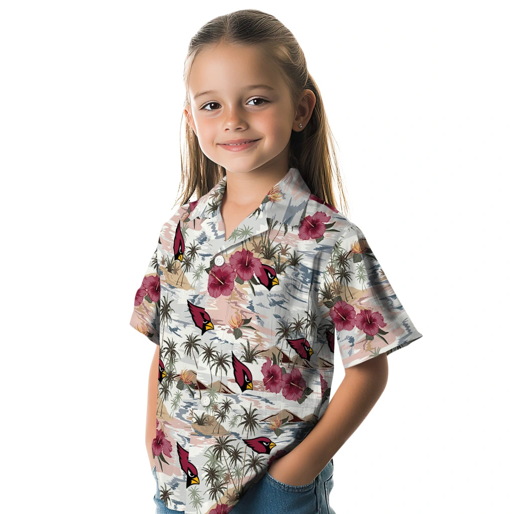 Arizona Cardinals Hawaiian Shirt - Hibiscus Seaside | Moonbestprint