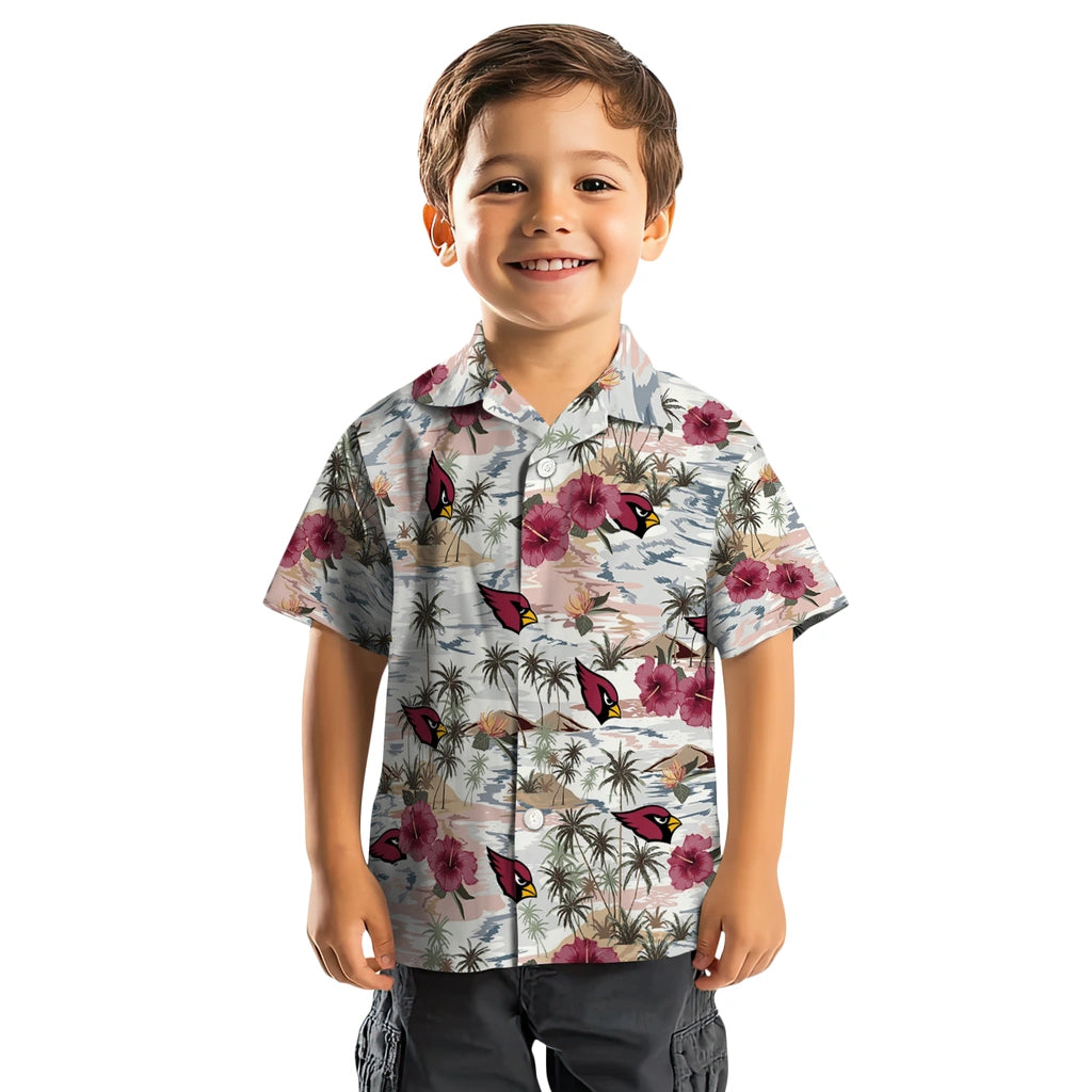 Arizona Cardinals Hawaiian Shirt - Hibiscus Seaside | Moonbestprint