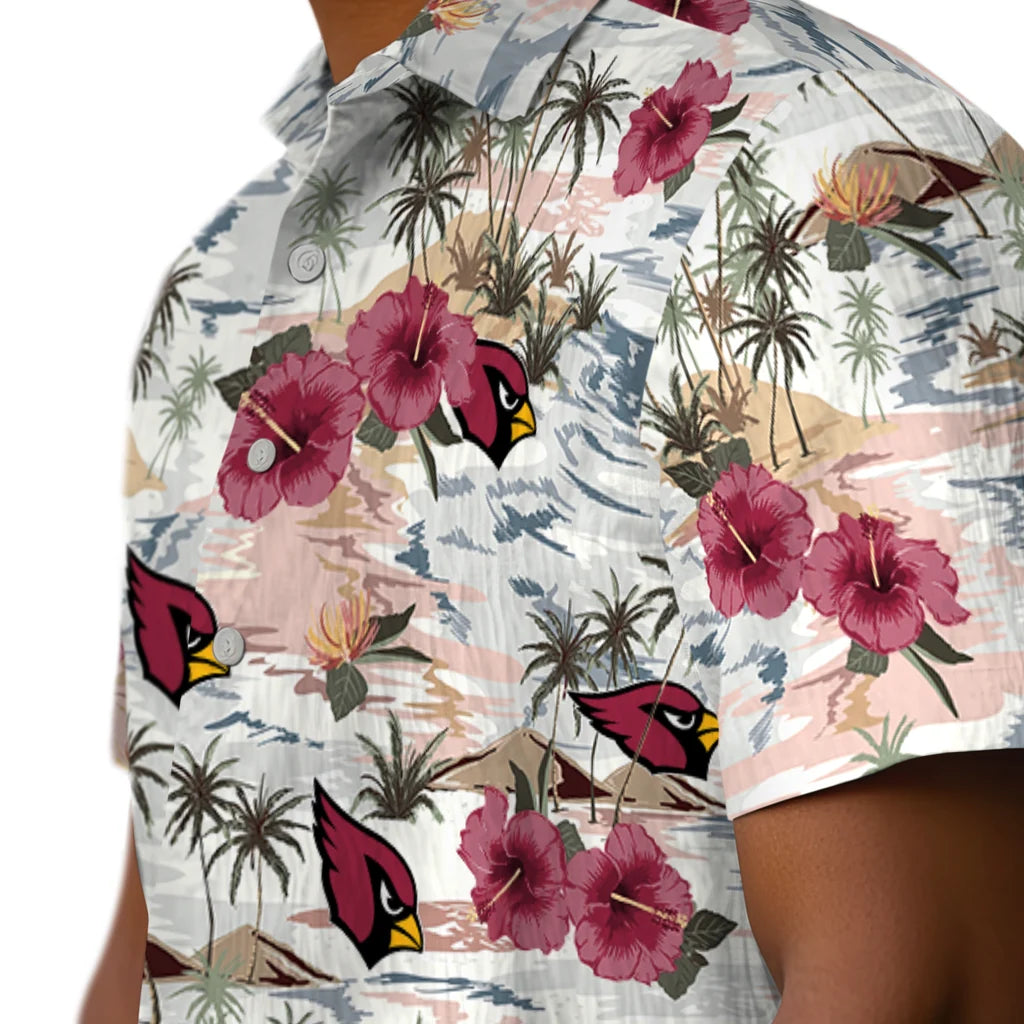 Arizona Cardinals Hawaiian Shirt - Hibiscus Seaside | Moonbestprint