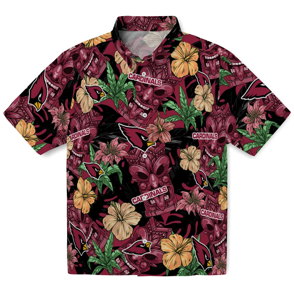 Arizona Cardinals Hawaiian Shirt - Hibiscus Tiki Jungle | Moonbestprint