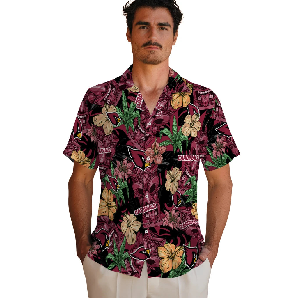 Arizona Cardinals Hawaiian Shirt - Hibiscus Tiki Jungle | Moonbestprint