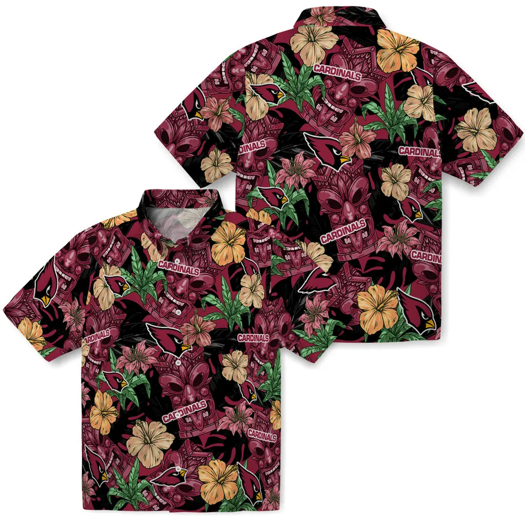 Arizona Cardinals Hawaiian Shirt - Hibiscus Tiki Jungle | Moonbestprint