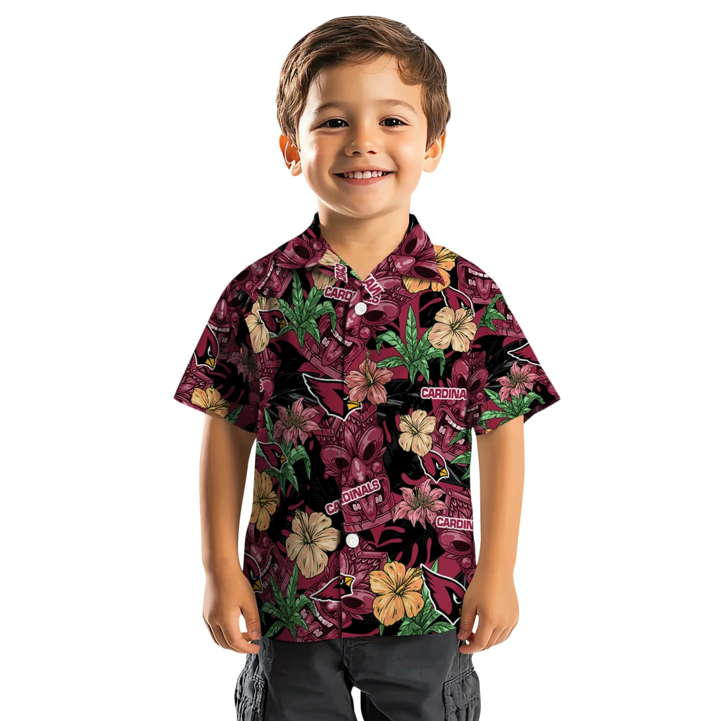 Arizona Cardinals Hawaiian Shirt - Hibiscus Tiki Jungle | Moonbestprint