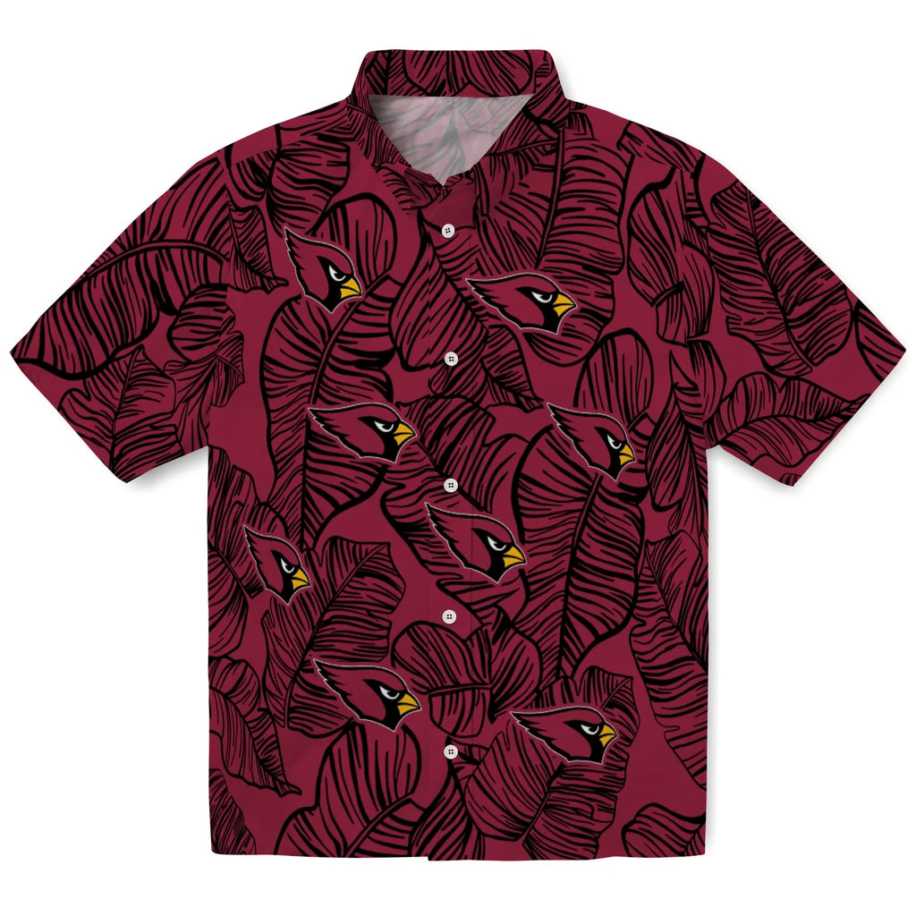 Arizona Cardinals Hawaiian Shirt - Leaf Outline | Moonbestprint
