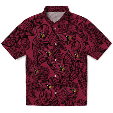 Arizona Cardinals Hawaiian Shirt - Leaf Outline | Moonbestprint