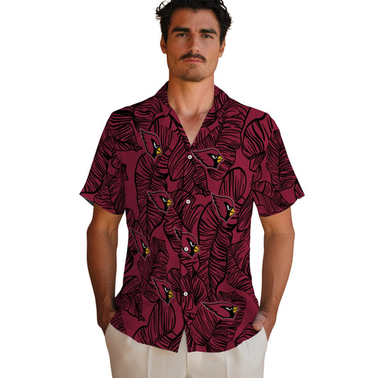 Arizona Cardinals Hawaiian Shirt - Leaf Outline | Moonbestprint