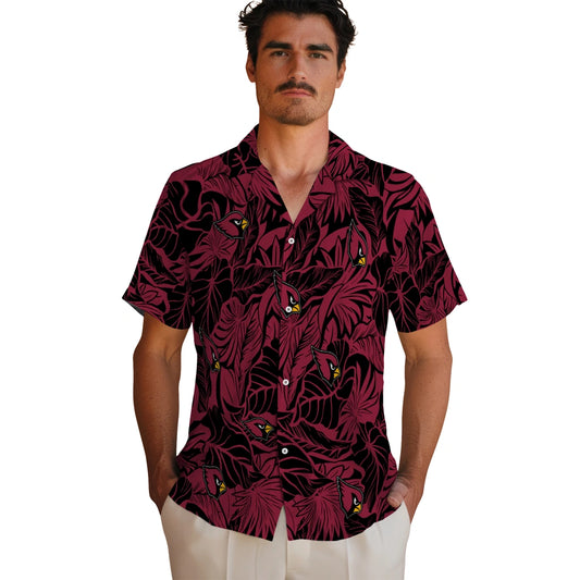 Arizona Cardinals Hawaiian Shirt - Monstera Layer | Moonbestprint