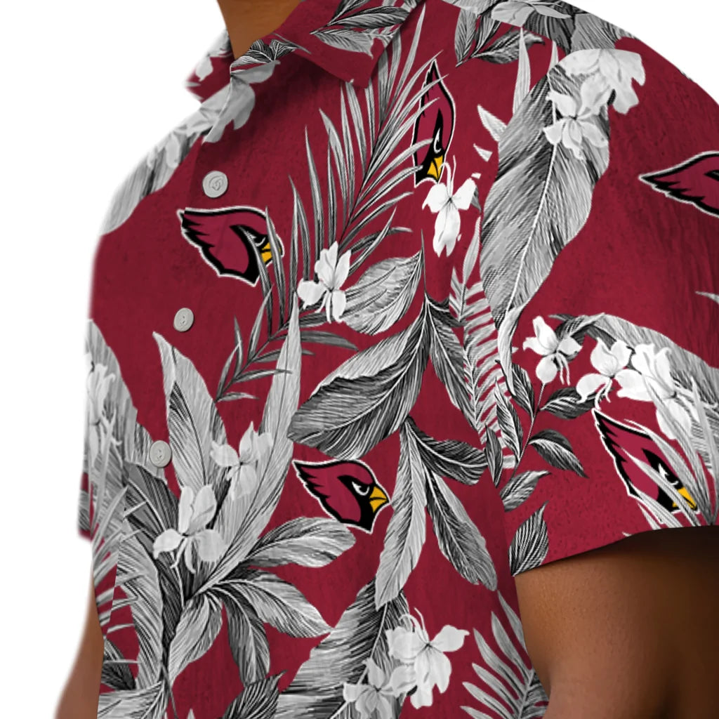 Arizona Cardinals Hawaiian Shirt - Palm Leaves | Moonbestprint