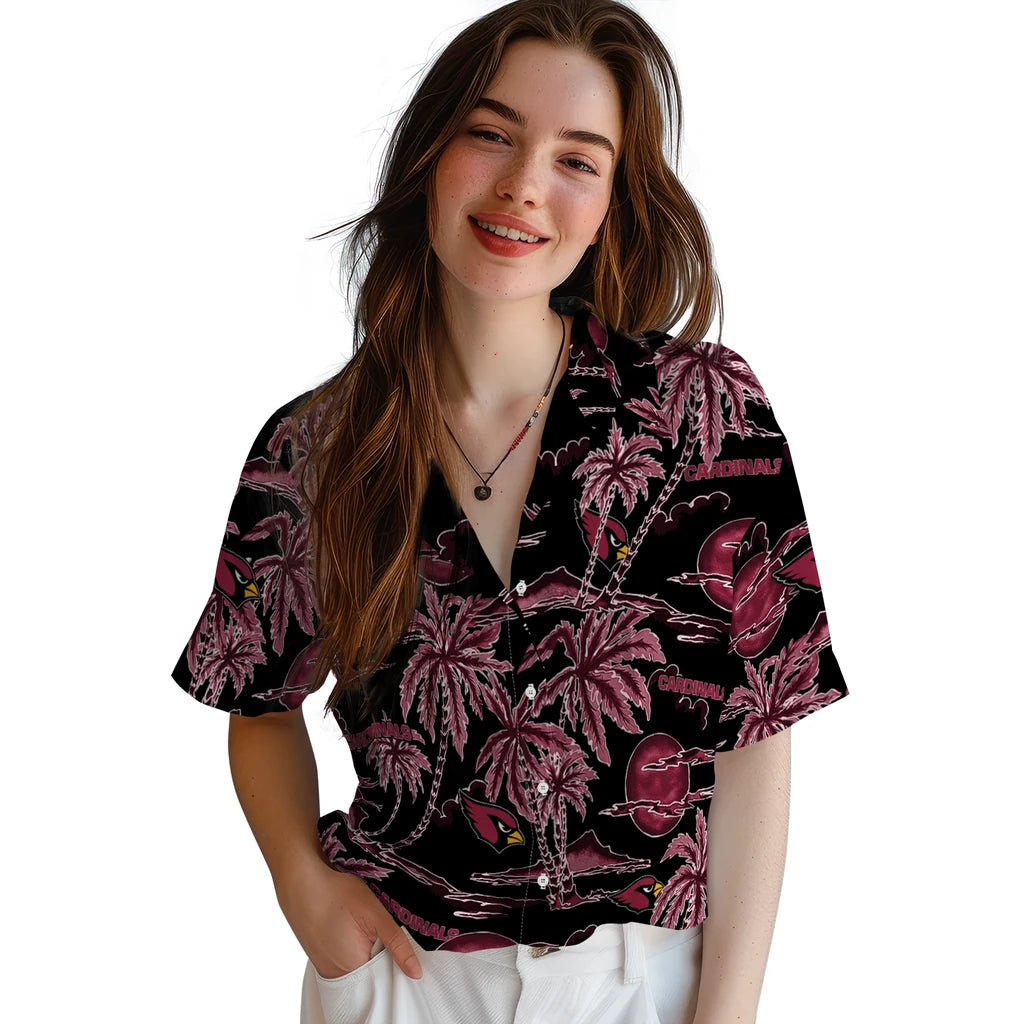 Arizona Cardinals Hawaiian Shirt - Palm Sunset | Moonbestprint