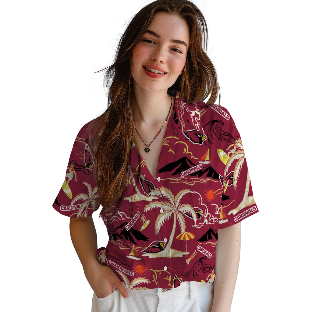 Arizona Cardinals Hawaiian Shirt - Palm Tree Island | Moonbestprint
