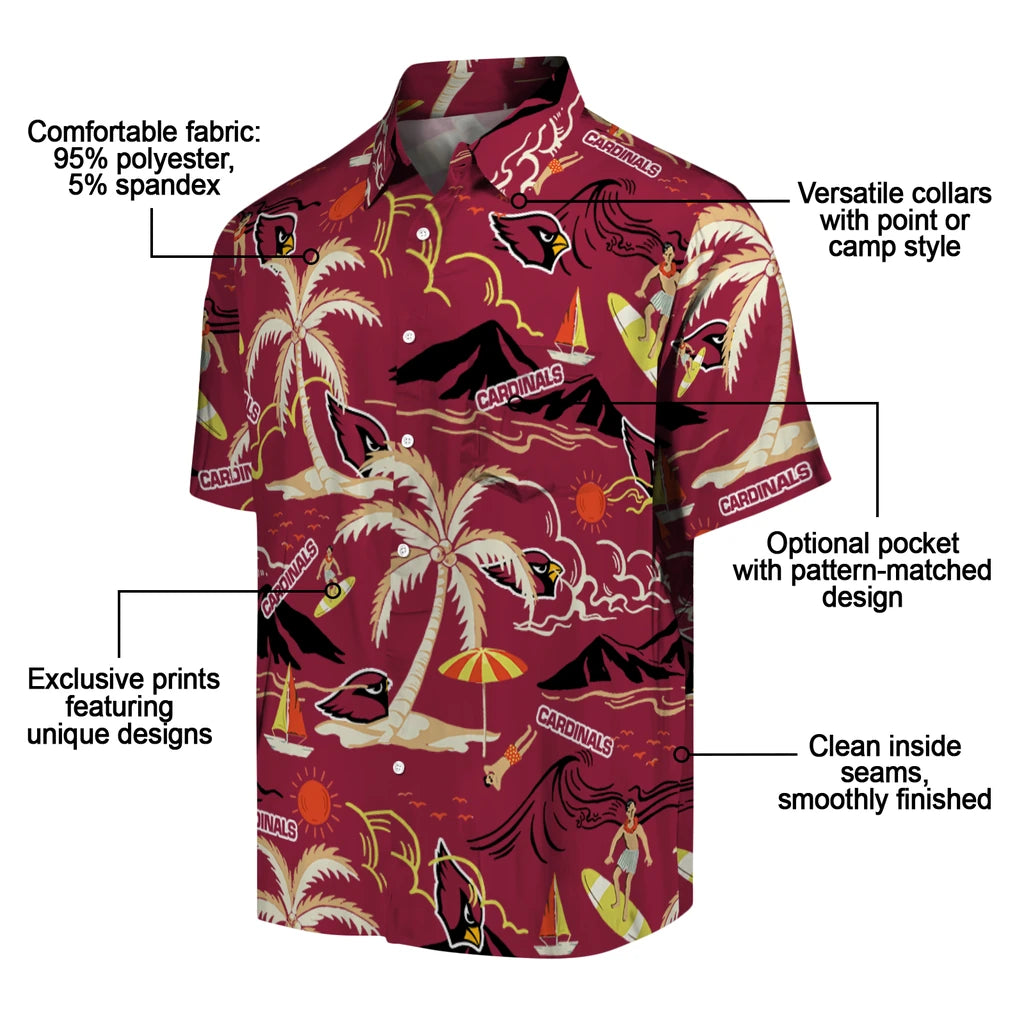 Arizona Cardinals Hawaiian Shirt - Palm Tree Island | Moonbestprint