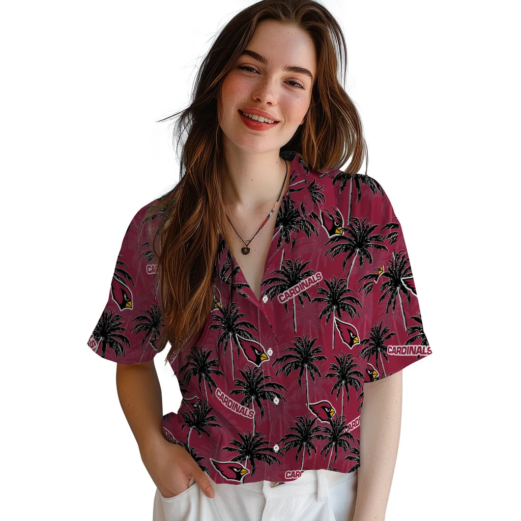 Arizona Cardinals Hawaiian Shirt - Palm Tree Motif | Moonbestprint