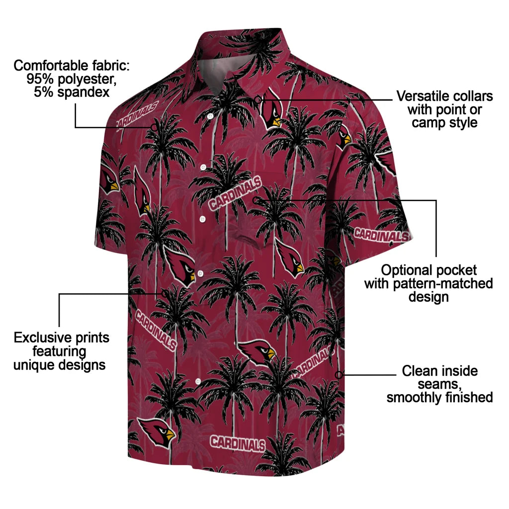 Arizona Cardinals Hawaiian Shirt - Palm Tree Motif | Moonbestprint