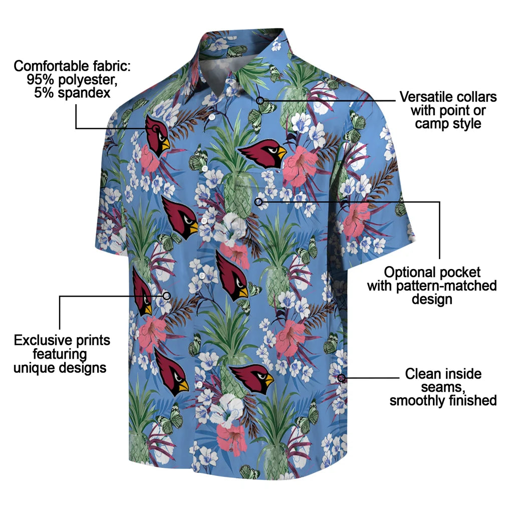 Arizona Cardinals Hawaiian Shirt - Pineapple Bouquet | Moonbestprint