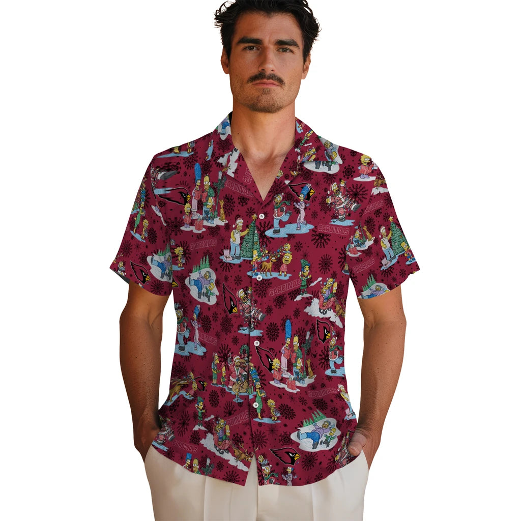 Arizona Cardinals Hawaiian Shirt - Simpsons Christmas | Moonbestprint