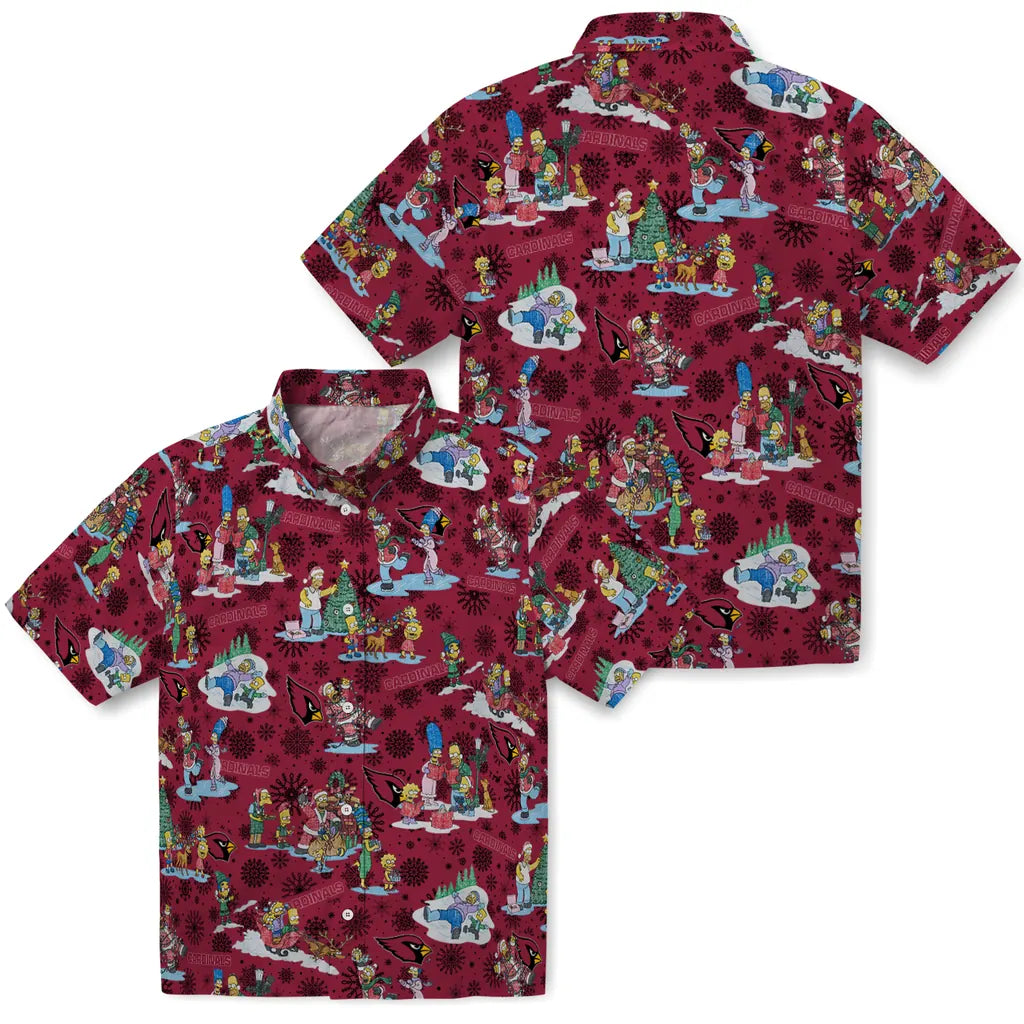 Arizona Cardinals Hawaiian Shirt - Simpsons Christmas | Moonbestprint