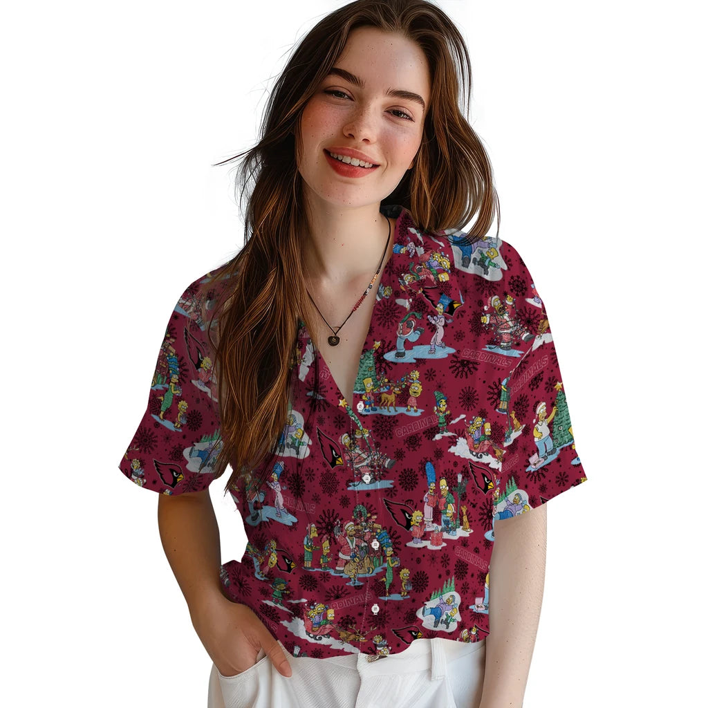 Arizona Cardinals Hawaiian Shirt - Simpsons Christmas | Moonbestprint
