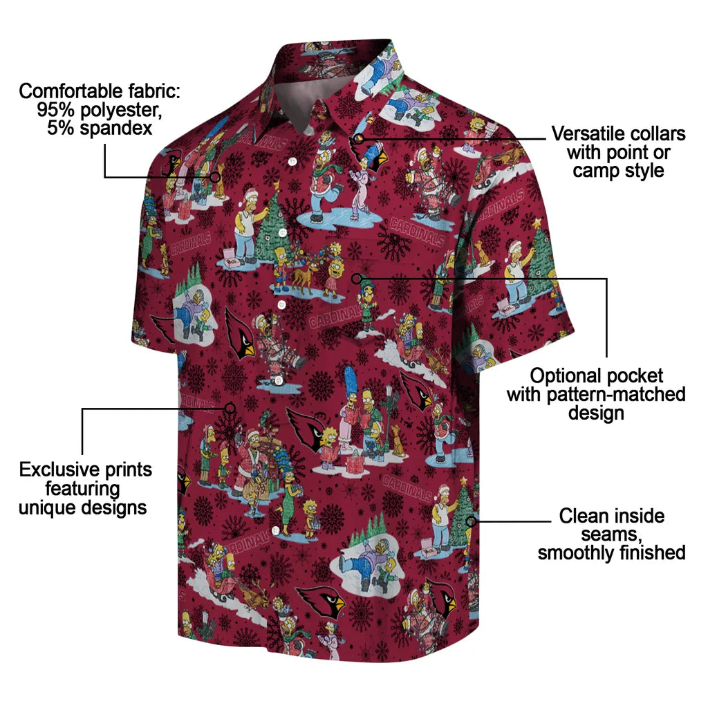 Arizona Cardinals Hawaiian Shirt - Simpsons Christmas | Moonbestprint