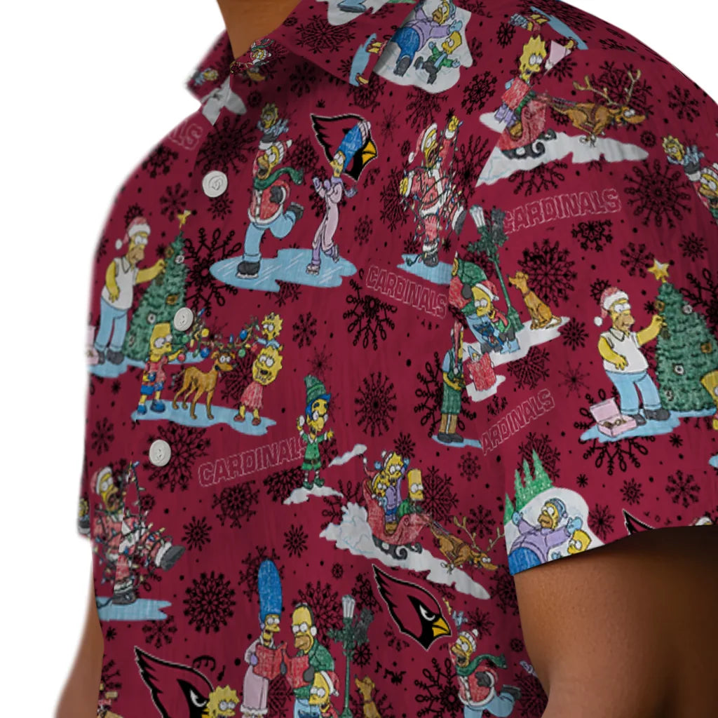 Arizona Cardinals Hawaiian Shirt - Simpsons Christmas | Moonbestprint