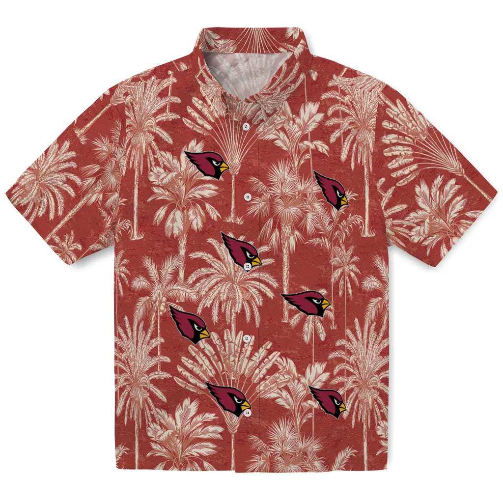 Arizona Cardinals Hawaiian Shirt - Vintage Palm Tree | Moonbestprint