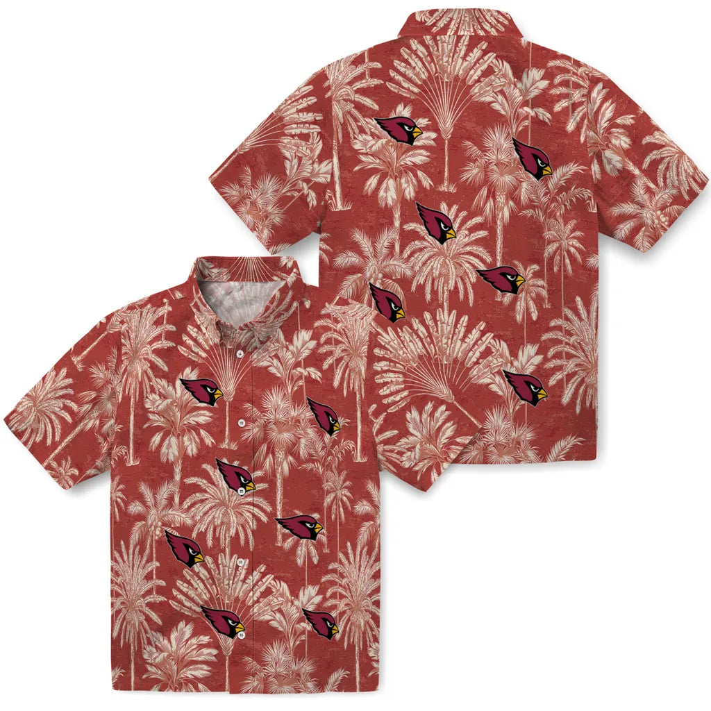 Arizona Cardinals Hawaiian Shirt - Vintage Palm Tree | Moonbestprint