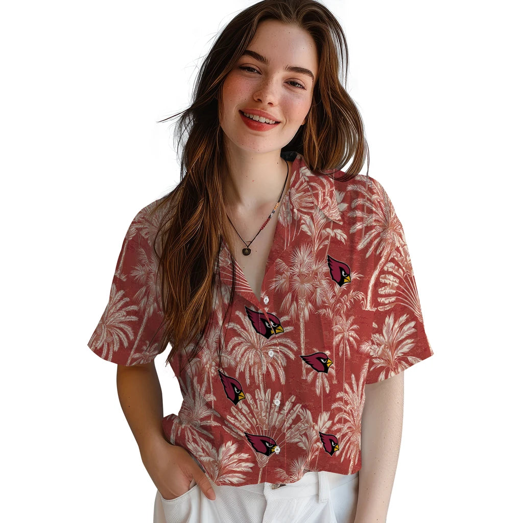 Arizona Cardinals Hawaiian Shirt - Vintage Palm Tree | Moonbestprint