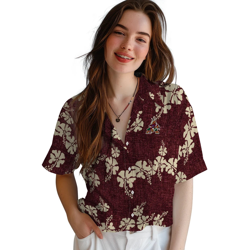 Arizona Coyotes Hawaiian Shirt - 50th State Flower – Moonbestprint