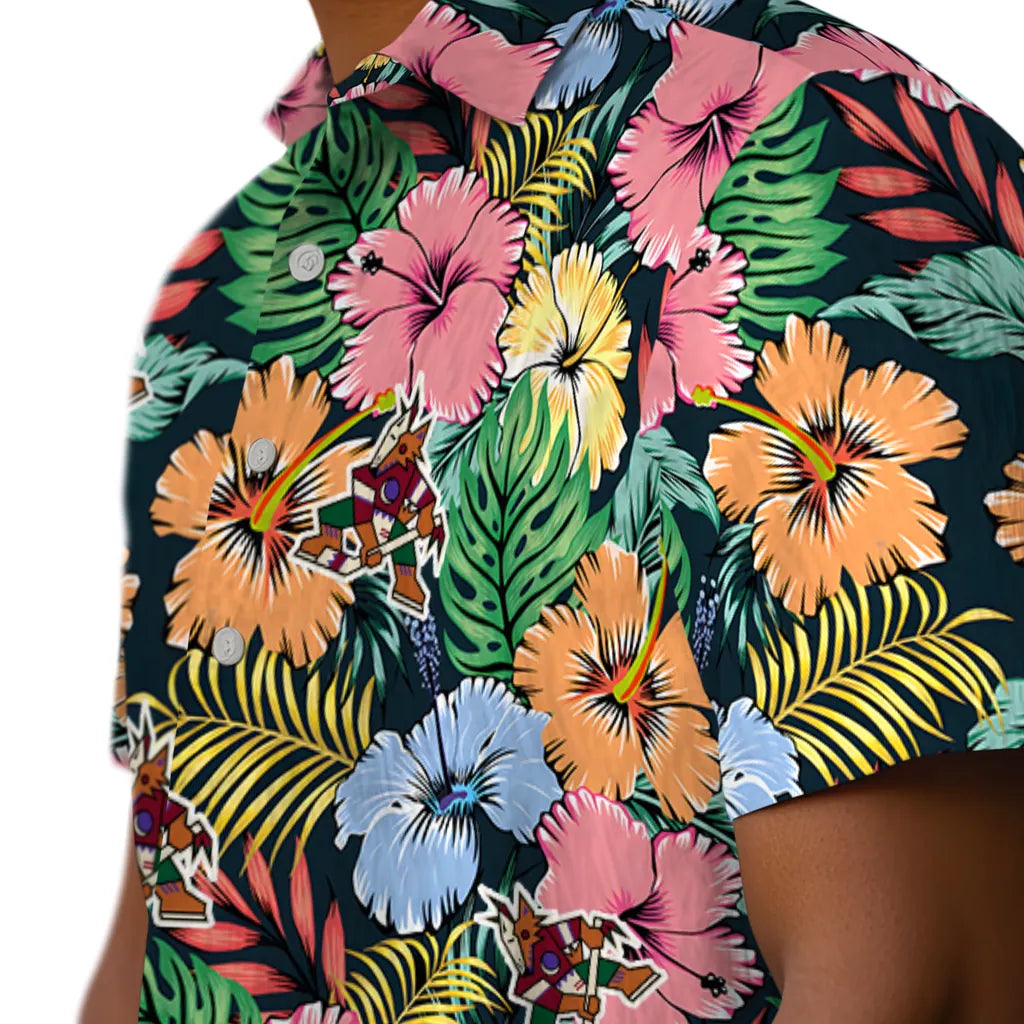 Arizona Coyotes Hawaiian Shirt - Brilliant Hibiscus Garden – Moonbestprint