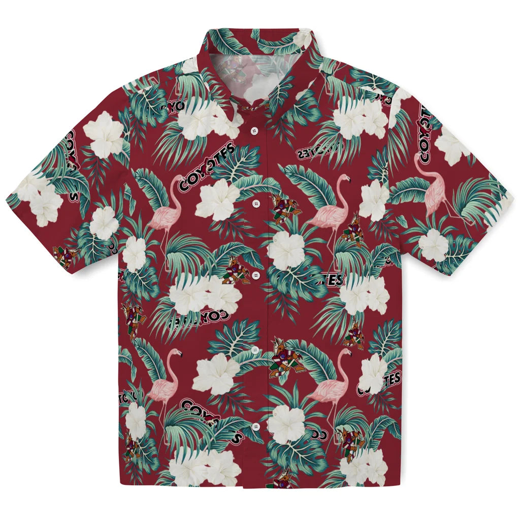 Arizona Coyotes Hawaiian Shirt - Flamingo and Hibiscus – Moonbestprint