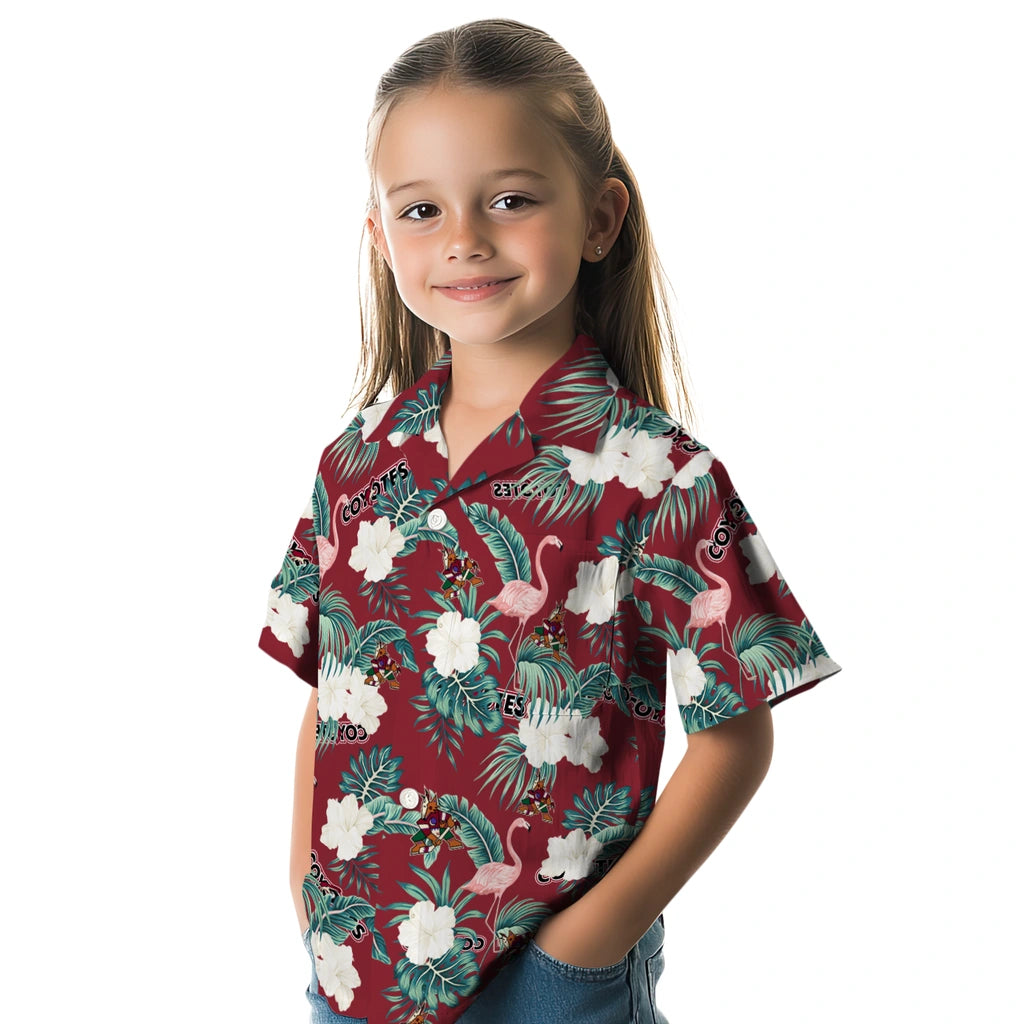 Arizona Coyotes Hawaiian Shirt - Flamingo and Hibiscus – Moonbestprint