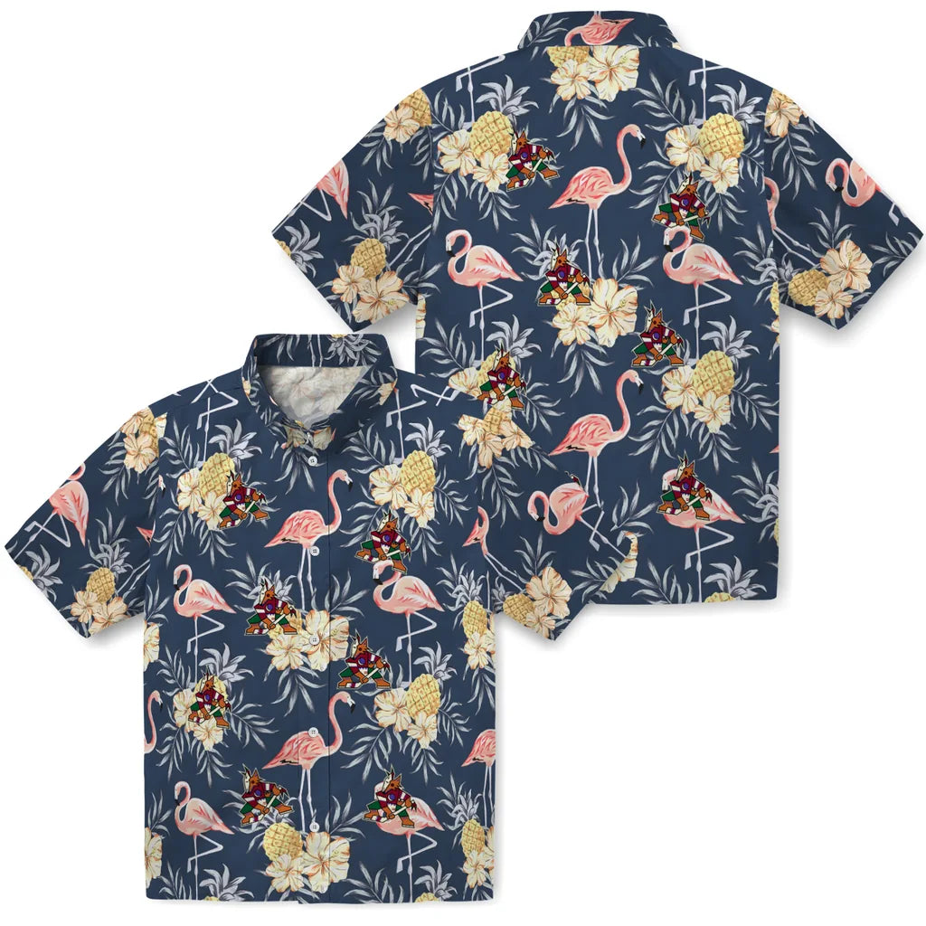 Arizona Coyotes Hawaiian Shirt - Flamingo Hibiscus – Moonbestprint