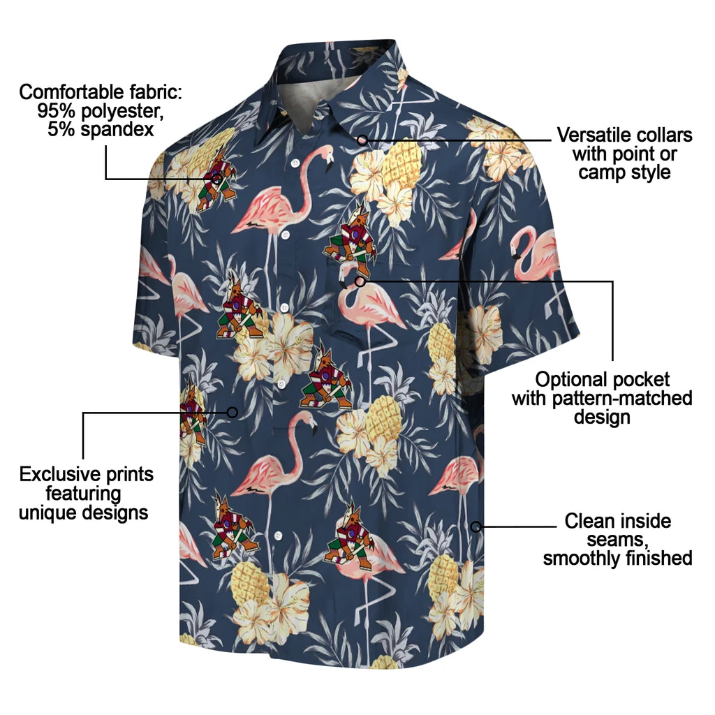 Arizona Coyotes Hawaiian Shirt - Flamingo Hibiscus – Moonbestprint