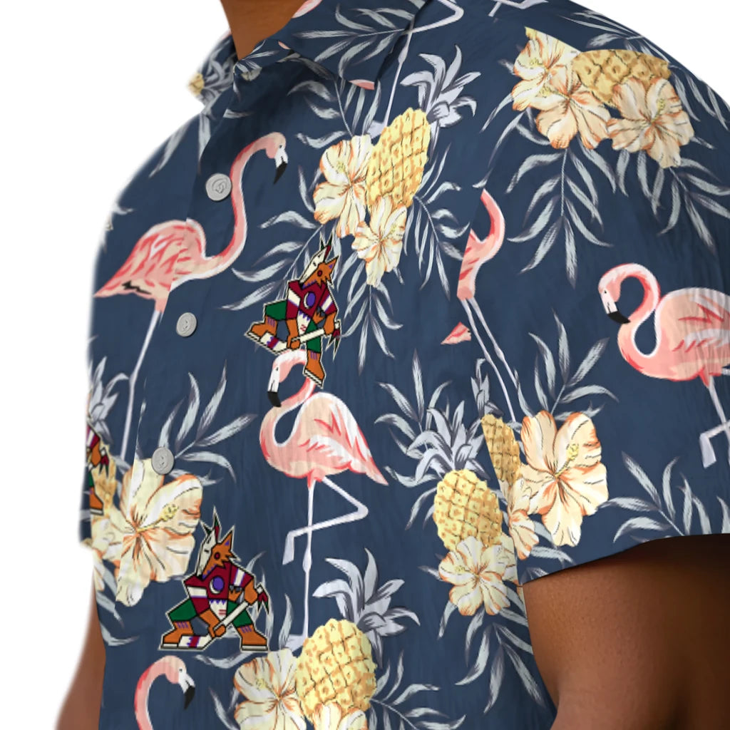 Arizona Coyotes Hawaiian Shirt - Flamingo Hibiscus – Moonbestprint