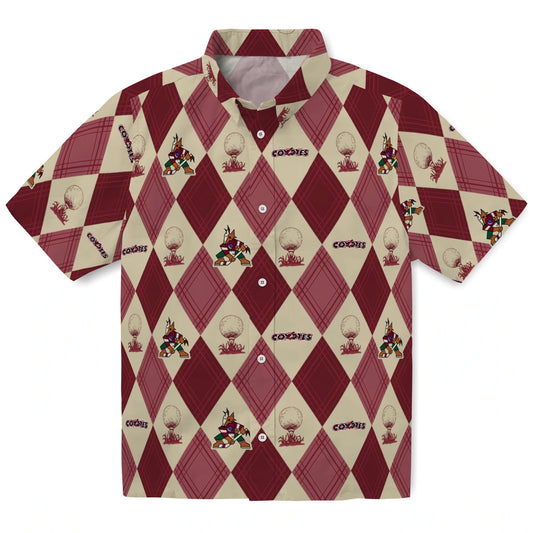 Arizona Coyotes Hawaiian Shirt - Golfing Plaid | Moonbestprint