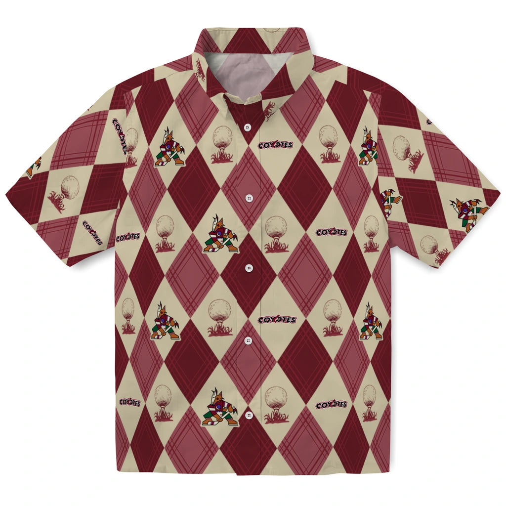 Arizona Coyotes Hawaiian Shirt - Golfing Plaid - Moonbestprint