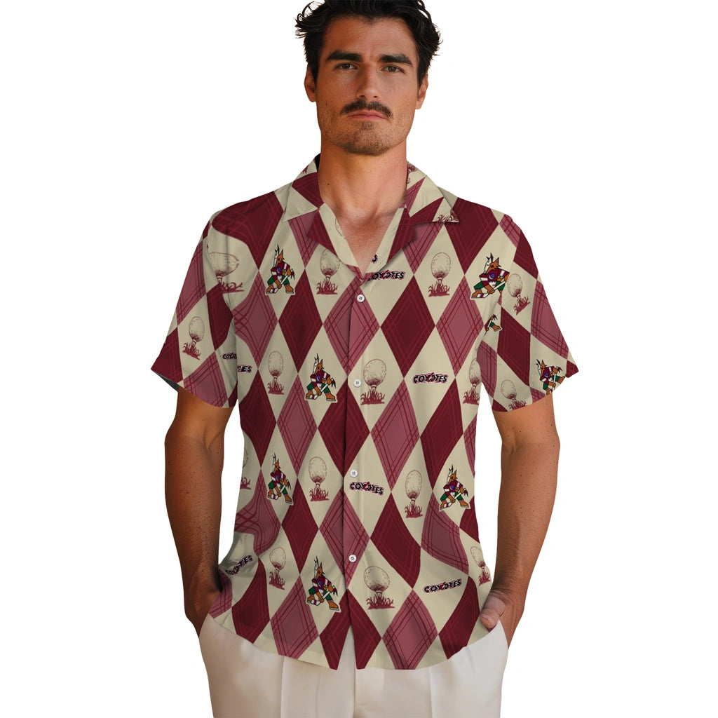 Arizona Coyotes Hawaiian Shirt - Golfing Plaid - Moonbestprint