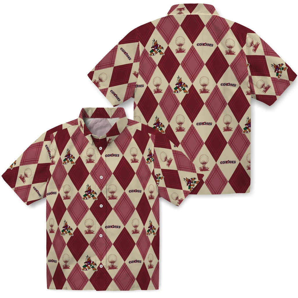 Arizona Coyotes Hawaiian Shirt - Golfing Plaid - Moonbestprint