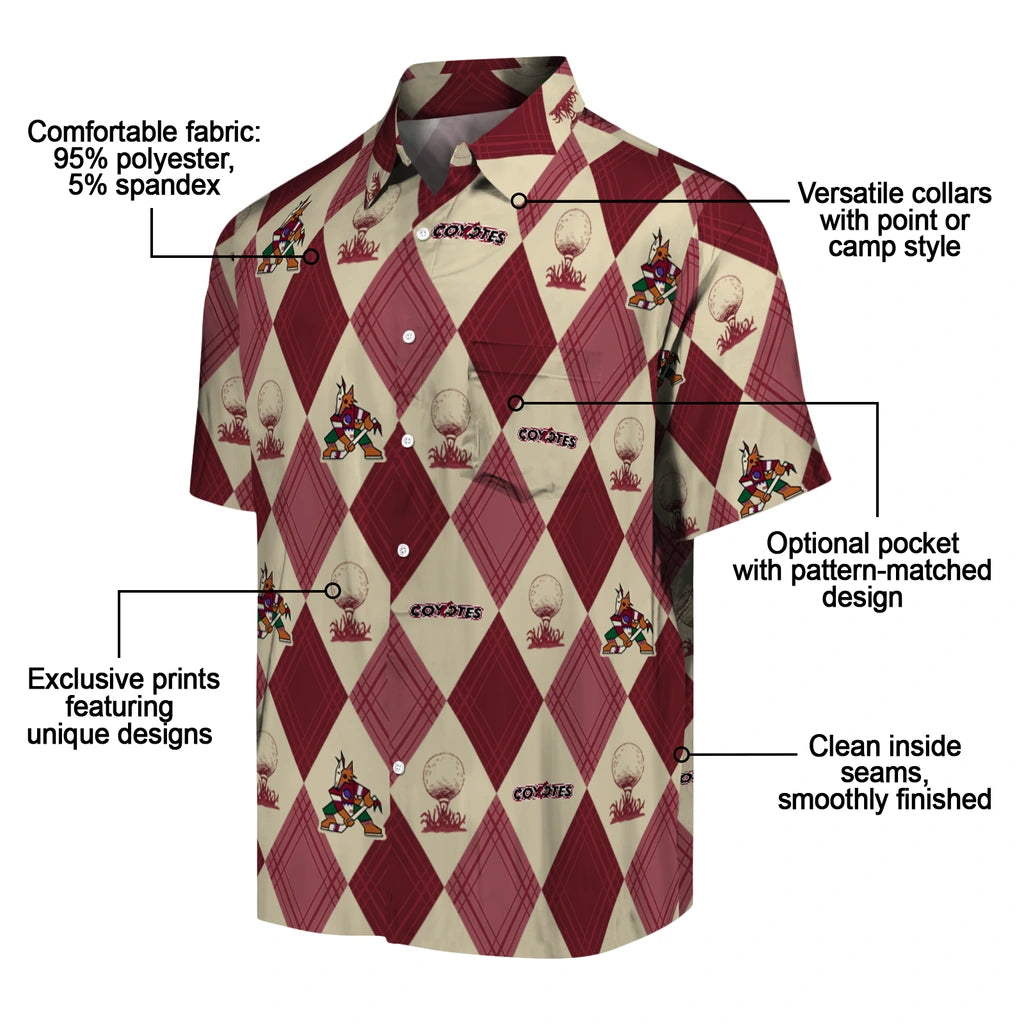 Arizona Coyotes Hawaiian Shirt - Golfing Plaid - Moonbestprint