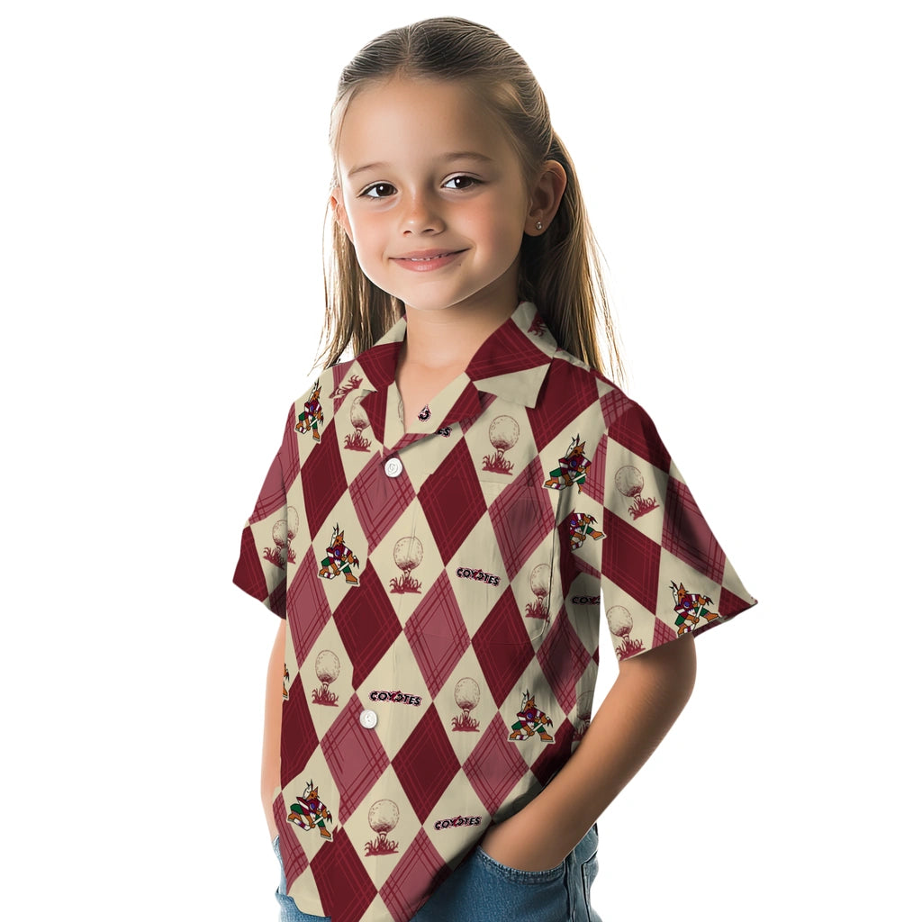 Arizona Coyotes Hawaiian Shirt - Golfing Plaid - Moonbestprint