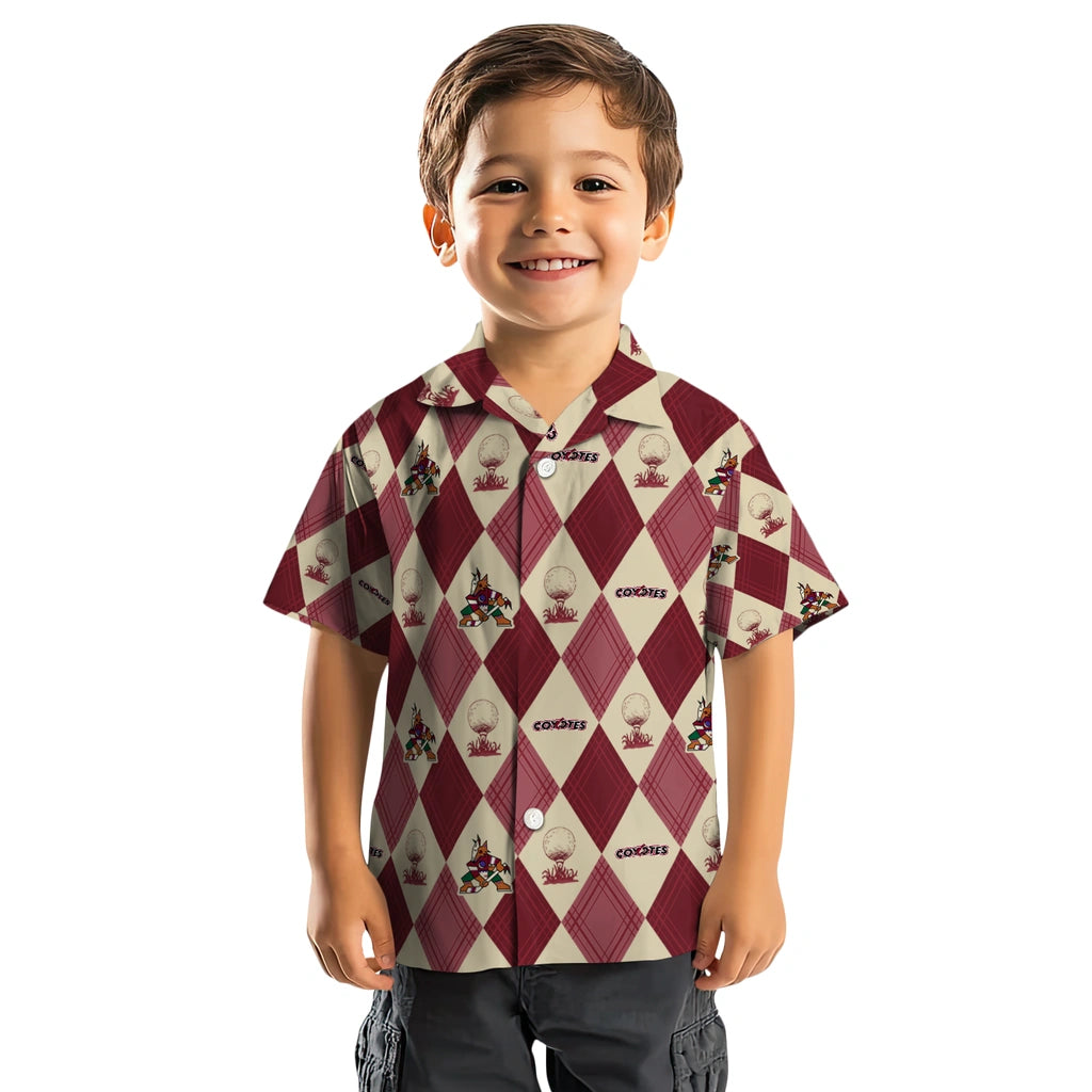 Arizona Coyotes Hawaiian Shirt - Golfing Plaid - Moonbestprint
