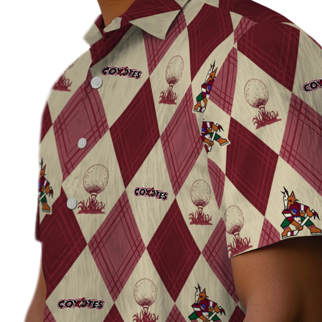 Arizona Coyotes Hawaiian Shirt - Golfing Plaid - Moonbestprint