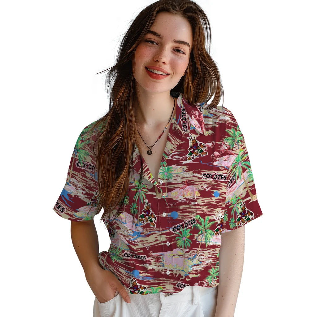 Arizona Coyotes Hawaiian Shirt - Hawaii Island - Moonbestprint