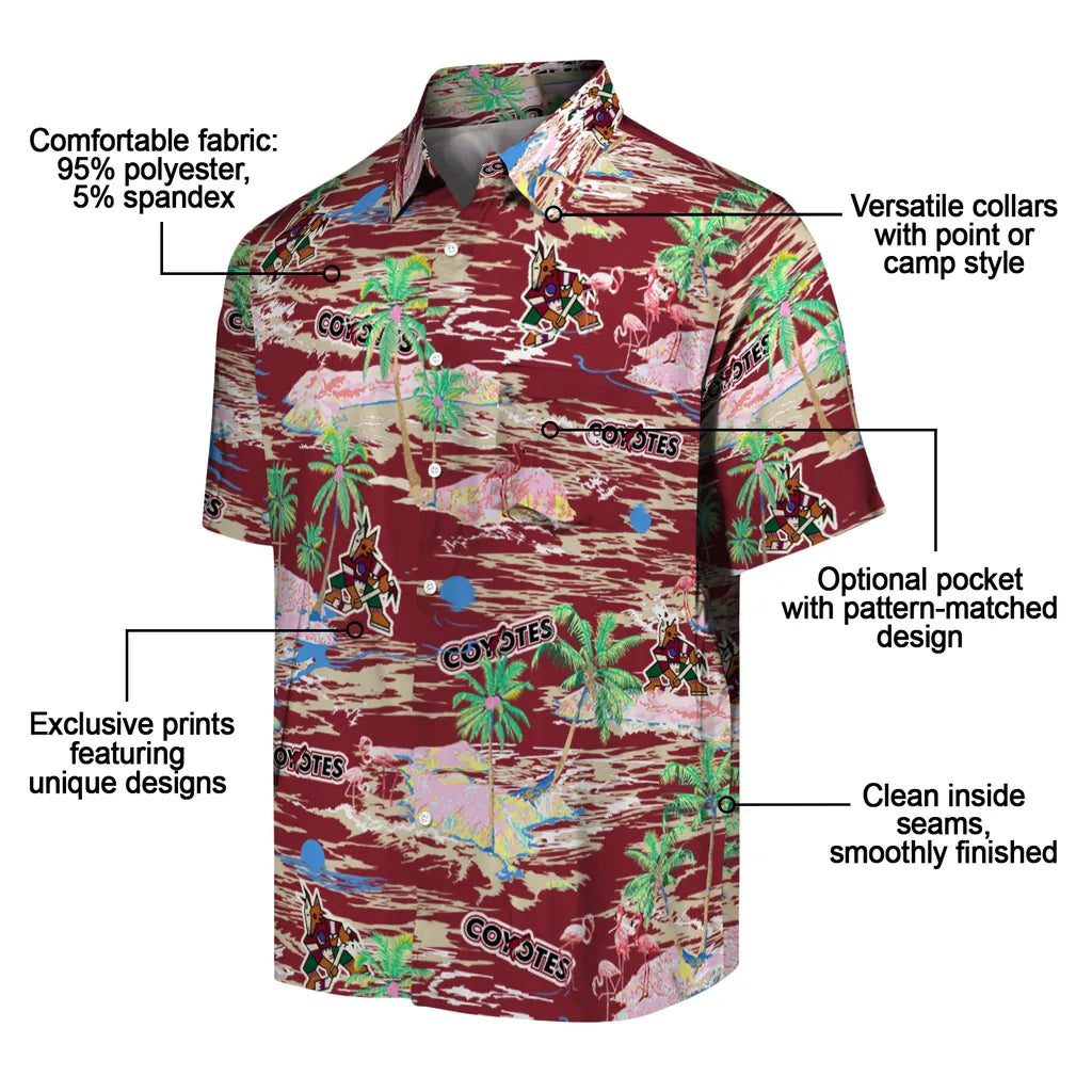Arizona Coyotes Hawaiian Shirt - Hawaii Island - Moonbestprint