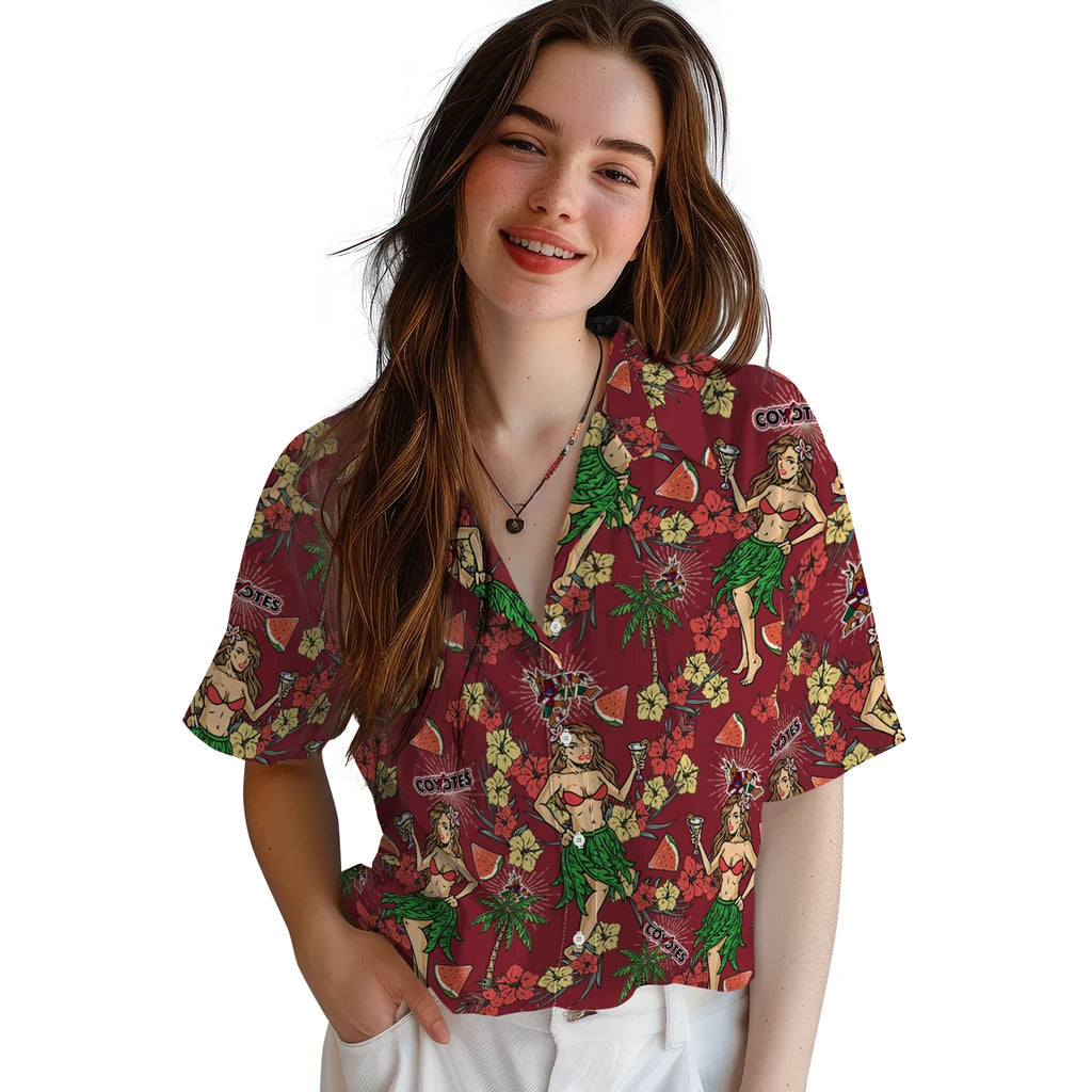 Arizona Coyotes Hawaiian Shirt - Hawaiian Girls Design – Moonbestprint