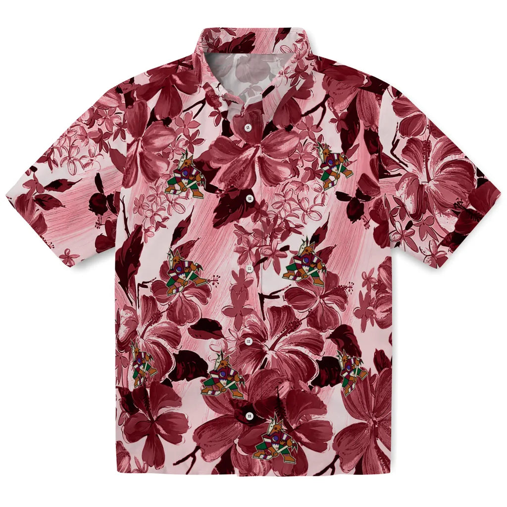 Arizona Coyotes Hawaiian Shirt - Hibiscus Arrangement – Moonbestprint