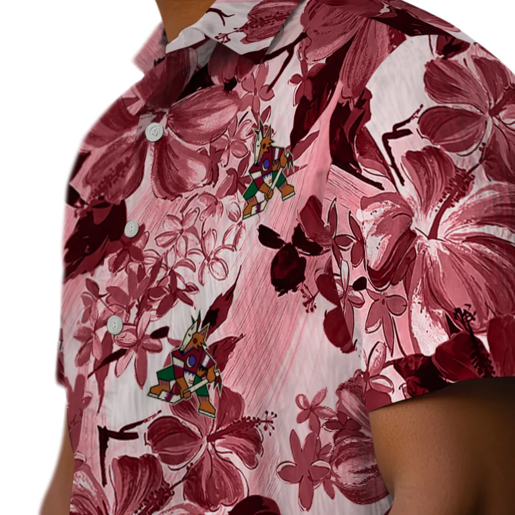 Arizona Coyotes Hawaiian Shirt - Hibiscus Arrangement – Moonbestprint