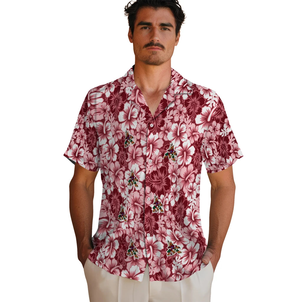 Arizona Coyotes Hawaiian Shirt - Hibiscus Blooms – Moonbestprint