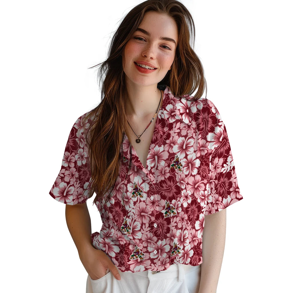Arizona Coyotes Hawaiian Shirt - Hibiscus Blooms – Moonbestprint