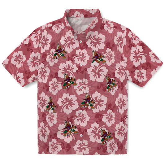 Arizona Coyotes Hawaiian Shirt - Hibiscus Cluster | Moonbestprint